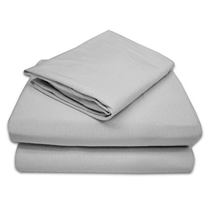 TL Care 100% Jersey Cotton 3 Piece Toddler Sheet Set, Gray