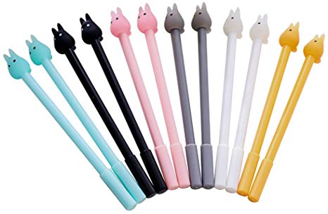 12 Pieces Jelly cat pen Liquid Ink Pens Set for Office School Supplies kids drawing Pen Gifts for Boys and Girls students Any Party Wirtting