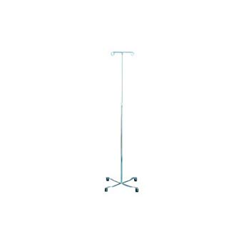 Economy I.V. Pole - 4 Leg with Removable Top and 2 Hook