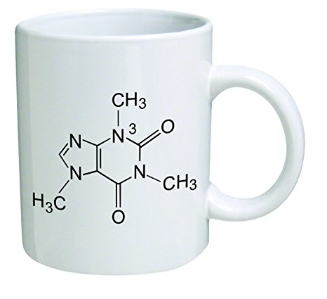 Funny Mug - Caffeine Molecule, Chemistry - 11 OZ Coffee Mugs - Funny Inspirational and sarcasm - By A Mug To Keep TM
