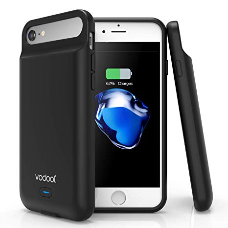 iPhone 8/7/6S/6 Battery Case, Vodool 3000mAh Rechargeable Protective Charging Pack Juice Bank for Apple iPhone 8 & 7, Extended Portable Charger Case Ultra Slim (4.7" Black)