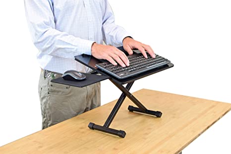 KT3 Ergonomic Adjustable Height & Negative Tilt Computer Keyboard and Mouse Stand for Standing. sit Stand up Riser on Desk Platform Lift Raise Keyboards to Standing Above Desk