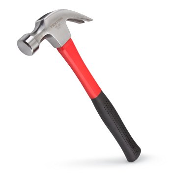 TEKTON 30123 Jacketed Fiberglass Claw Hammer, 16-Ounce