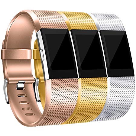 Maledan Replacement Bands for Fitbit Charge 2 3 Pack