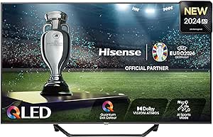 Hisense TV 43" QLED 4K 43A72NQ, Smart TV VIDAA U7, Dolby Vision, HDR 10 , Game Mode Plus, Dolby Atmos, Alexa Built-in, VIDAA Voice, Tuner DVB-T2/S2 HEVC 10, lativù 4K