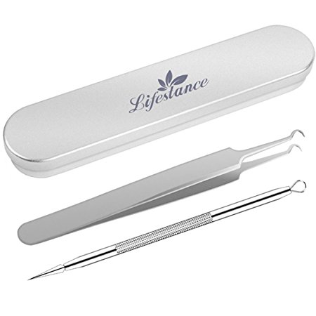 Blackhead Tweezers Splinter Needle Extractor Travel Tool Kit for Acne Blemish Pimple