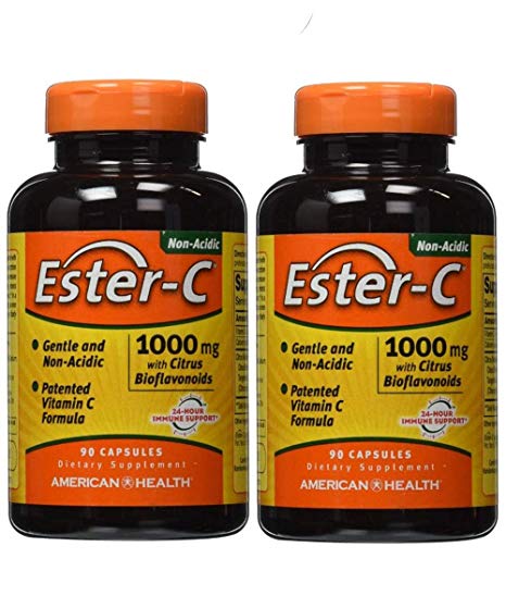 Ester-C 1000 mg with Citrus Bioflavonoids American Health Products 90 Caps (Pack of 2)