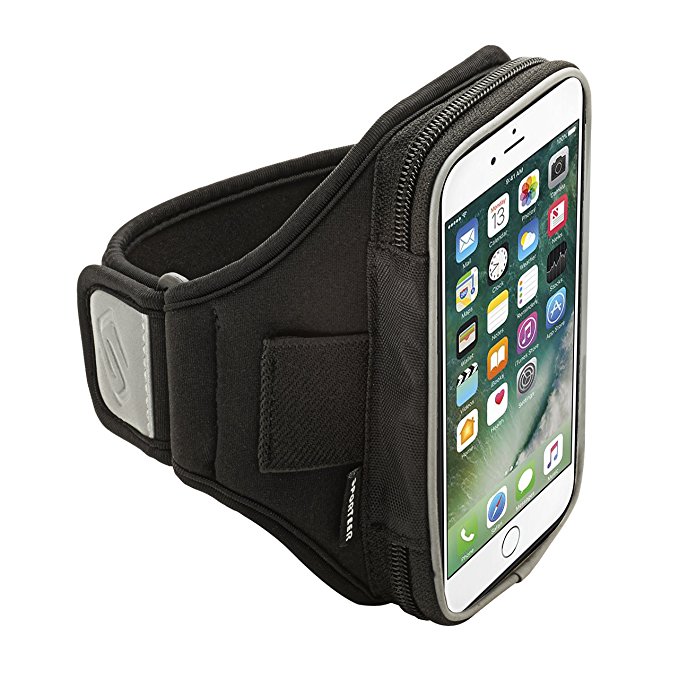 Sporteer Velocity V5 Armband for iPhone 8, iPhone 7, iPhone 6S, Google Pixel, Galaxy S7, Essential PH-1, Lumia 650, and Many More Phones with Cases