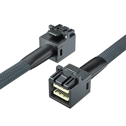 Internal Mini SAS HD SFF-8643 to SFF-8643 Cable, with Sideband, 12G, 100-Ohm, Straight to Straight, 0.3-m(0.9ft)