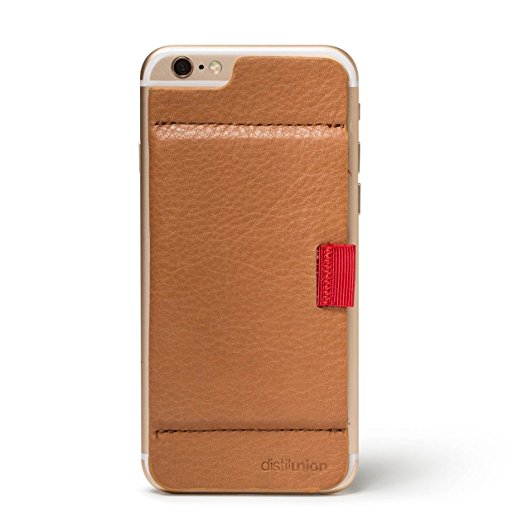 Distil Union - Wally Stick-On, Slim, Secret Leather Wallet for iPhone 6/6s (Cowboy Brown)