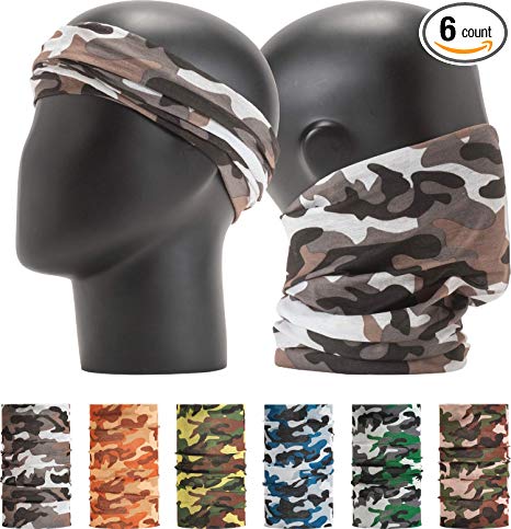 LEEVO Pattern Bold Multiwear Headband Wrap Scarf Wind Shield Neck Gaiter Bandana