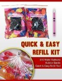 Water Balloons Bunch Refill 555 Quick and Easy - 555 Water Balloons and Rubber Bands  Quick and Easy Refill Tool - Refill new ammunition on the same bunches again and again for tying and filling the 100 Water Balloons in Less than a Minute with the same adapter - Greatest Value - Fun Guaranteed
