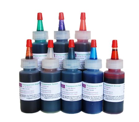 Resin Obsession transparent color pigments - complete set of eight colors
