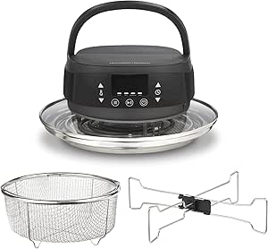 Hamilton Beach 34510 Air Fry Lid for 6 and 8 Quart Pressure Cookers Compatible with Other Leading Brands, Black