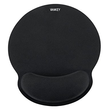 Vankey Memory Foam Mouse Pad with Wrist Support, Ergonomic Mouse Pad with Wrist Rest, Non-slip Rubber Base for Laptop Desktop, Black