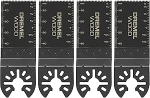 Dremel MM480B-4 4-Pack Wood & Drywall Oscillating Tool Blades, High Carbon Steel Flush Cut Saw Blades, Universal Quick- Fit Interface Fits Bosch, Makita, Milwaukee, and Rockwell