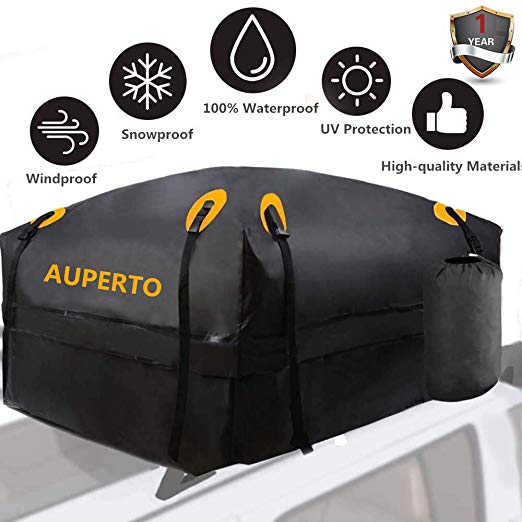 Namotu Car Roof Bag, Waterproof Cargo Bag 425 Litres (15 Cubic Feet) compatible Cars, Vans or SUVs 95x95x46cm (black)