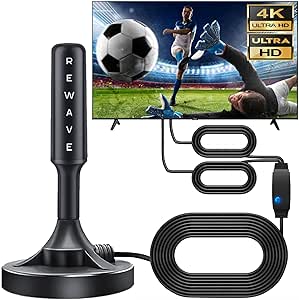 Rewave™ TV Antena Upgraded Version, Rewave TV Antenna Signal Booster, Coverage Up to 800 Miles, Amplified Hd Digital TV Antenna, Supports 4K Indoor Full HD Smart TV