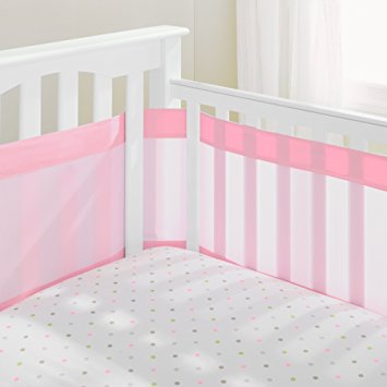 AirFlowBaby 14" Mesh Crib Liner, Pink Mist, Pink