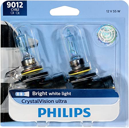 Philips 9012CVB2 CrystalVision Ultra Upgrade Headlight Bulb (9012 HIR2), 2 Pack