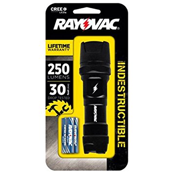 Rayovac Virtually Indestructible 250 Lumen 3AAA LED Flashlight with Batteries (DIY3AAA-B)