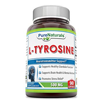 Pure Naturals L-Tyrosine Dietary Supplement, 500 Mg Capsules -Supports Healthy Glandular Function -Supports Brain Health & Mental Illness -Promotes Stress Relief (90 Count)