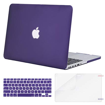 Mosiso Plastic Hard Case with Keyboard Cover with Screen Protector Only Compatible MacBook Pro 13 Inch with Retina Display No CD-ROM (A1502/A1425, Version 2015/2014/2013/end 2012), Ultra Violet