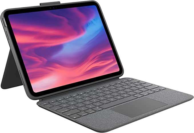 Logitech Combo Touch Detachable 10th Gen iPad Keyboard Case with Large Precision Trackpad, Full-Size Backlit Keyboard, and Smart Connector Technology - Oxford Gray