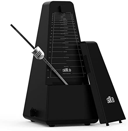 Mechanical Metronome, MIMIDI Universal Metronome High Accuracy/Battery-Free/Loud Sound Tempo Range 40~208bpm with Bell for Piano Guitar Violin Drum Bass and Other Musical Instruments(BLACK)