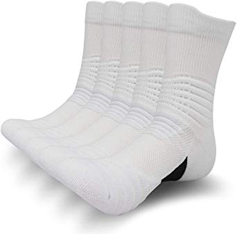 SUNWIND Unisex 5 / 6 Pairs Elite Sports Socks Breathable Cushioned Running Trainer Socks Comfortable Compression Athletic Calf Socks for Men & Women