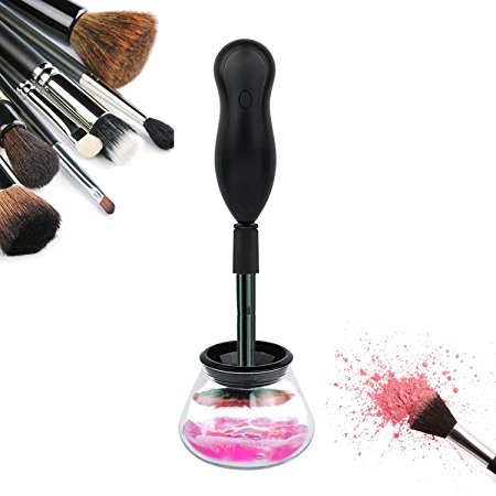 Makeup Brush Cleaner,Aibay Professional Automatic Clean and Dry All Size Makeup Brushes in Seconds (Black-01)