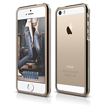 iPhone SE case, elago [Aluminum Bumper][Champagne Gold] - [Edge Protection][Premium Hybrid Construction][Durable Aluminum] - for iPhone SE/5/5S