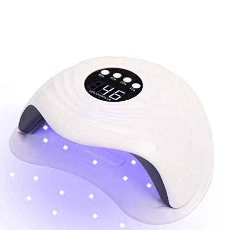 Gel UV LED Nail Lamp, AziPro 80W Led UV Lamp for Gel Polish Fast Curing Nail Dryer Setting Auto Sensor 36 pcs Dual Light Source LED Beads Gel Nail Polish UV Light With 4 Timers