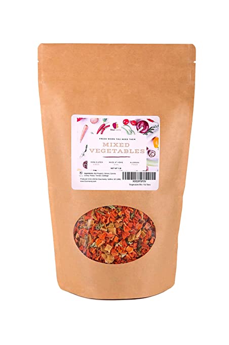 Gourmanity 1 lb Dehydrated Mixed Vegetables, All Natural Made In USA, Gluten Free & Allergen Free, Dried Vegetable Soup Mix, Dried Ramen Vegetables, Dried Vegetables For Soup, Vegetable Soup Mix Dried