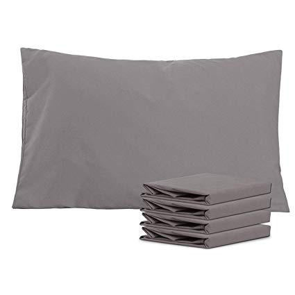 NTBAY 100% Brushed Microfiber Pillowcases Set of 4, Soft and Cozy, Wrinkle, Fade, Stain Resistant, 50x75 cm, Dark Grey