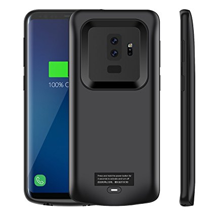 Galaxy S9 Plus Battery Case, 5200mAh Slim Portable Extend Battery Pack Charger Case, Rechargeable Power Bank Charging Case for Samsung Galaxy S9 Plus-Black