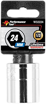 Performance Tool W32224 1/2" Dr 24mm 6Point Socket, 1 Pack