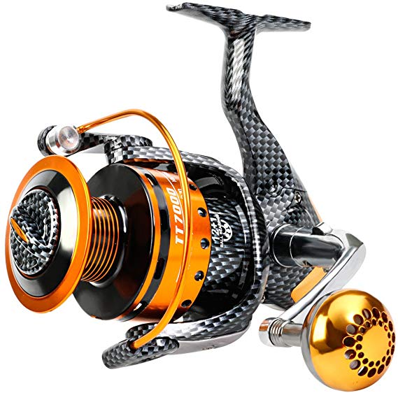 Burning Shark Fishing Reels- 12 1 BB, Light and Smooth Spinning Reels, Powerful Carbon Fiber Drag, Saltwater and Freshwater Fishing
