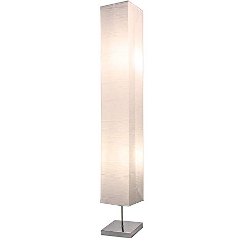 Light Accents Honors Floor Lamp - Japanese Style Standing Lamps for bedrooms 50 Inches Tall with White Paper Shade - Floor Lamps for Living Room