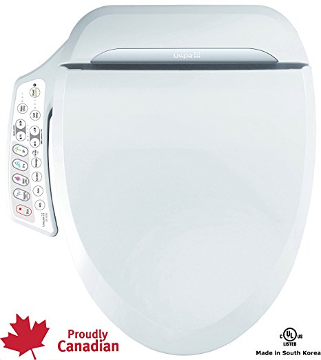 USPA UB-6235 Warm Water Bidet Toilet Seat, Dual Nozzle, Heated Seat/Air Dry (FREE ACCESSORY GIFT PACKAGE INCLUDED) (Large)
