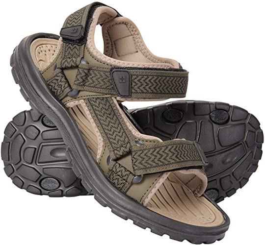 Mountain Warehouse Crete Mens Sandals - Durable Summer Shoes, Sturdy Grip, Cushioned Footbed, Neoprene Lined, Hook & Loop Straps Beach Shoes - for Winter Travel, Walking