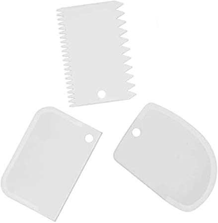 Dough Bowl Scraper Kit Multipurpose Curved Flat Edge Flexible Dough Scrapers Spatula Home Kitchen Flexible Scrapers For Food Processor Bowl & Kitchen Bowl Scraping Baking, Bread Dough, Cake Fondant, Icing(3PCS)