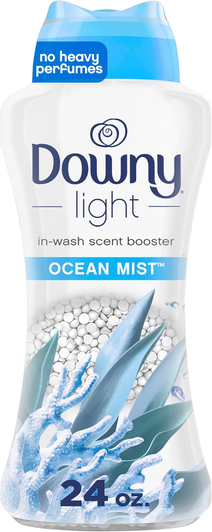 Downy Light Laundry Scent Booster Beads for Washer, Ocean Mist, 680 Grams, with No Heavy Perfumes