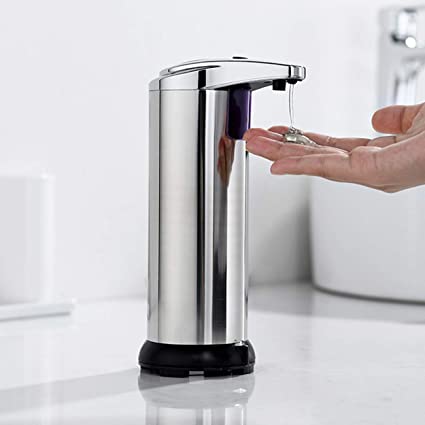 RuiLing Automatic Soap Dispenser Touchless for Kitchen Bathroom Hotel with Waterproof Base Infrared Motion Sensor Stainless Steel Hand Free Auto Sensor Soap Dispenser