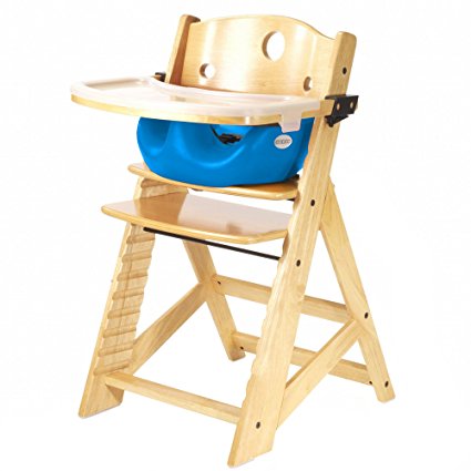 Keekaroo Height Right High Chair, Infant Insert and Tray Combo, Natural/Aqua