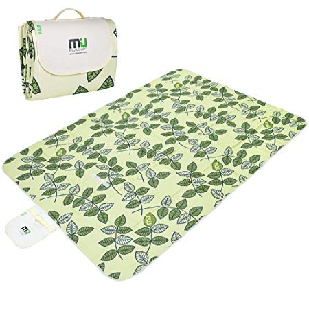 MIU COLOR Large Waterproof Outdoor Picnic Blanket, Sandproof and Waterproof Picnic Blanket Tote for Camping Hiking Grass Travelling Dual/Triple Layers