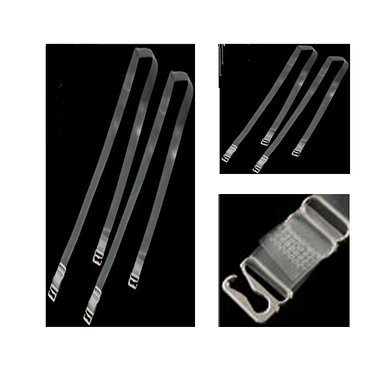 Clear Adjustable Bra Straps choose either 1cm or 1.5 cm Strong Metal Bra Hooks