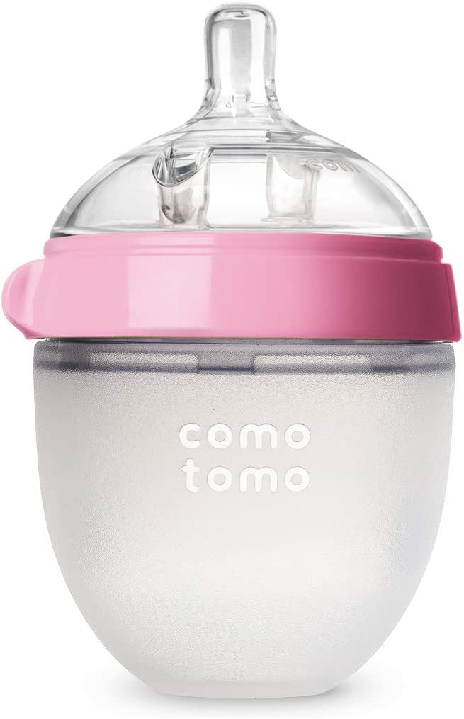 Comotomo Natural Feel Baby Bottle, Pink, 5 Ounces