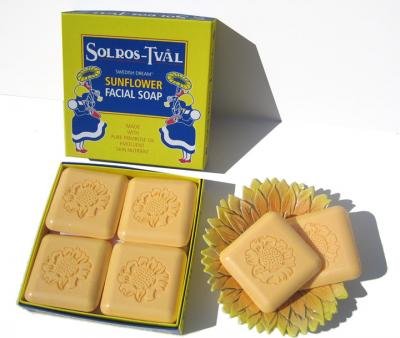 Swedish Dream Sol Ros-Tval Sunflower Facial Soap -Box of 4 Soaps
