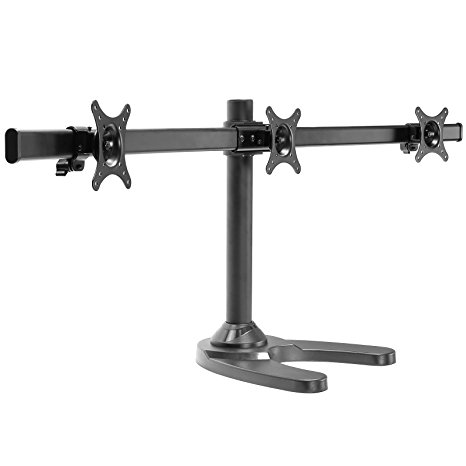 Mount Factory Triple Monitor Curved Arm Computer Desk Stand (up to 27 in. )